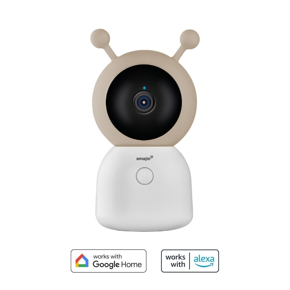 Omajin OBC-01-EU video-babymonitor – Wi‑Fi/Ethernet, Beige/Sort/Hvid billede