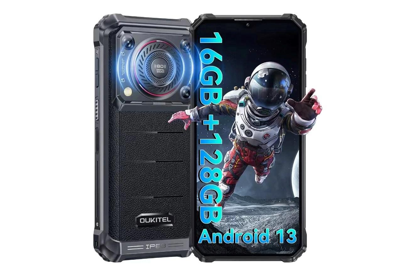 OUKITEL WP36 6,52" 8/128 GB 4G smartphone - Sort, 10.600 mAh