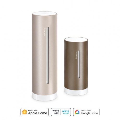 Netatmo NWS‑S vejrstation – sand/bronze, Wi‑Fi, HomeKit/Google/Alexa