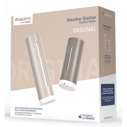 Netatmo NWS‑S vejrstation – sand/bronze, Wi‑Fi, HomeKit/Google/Alexa