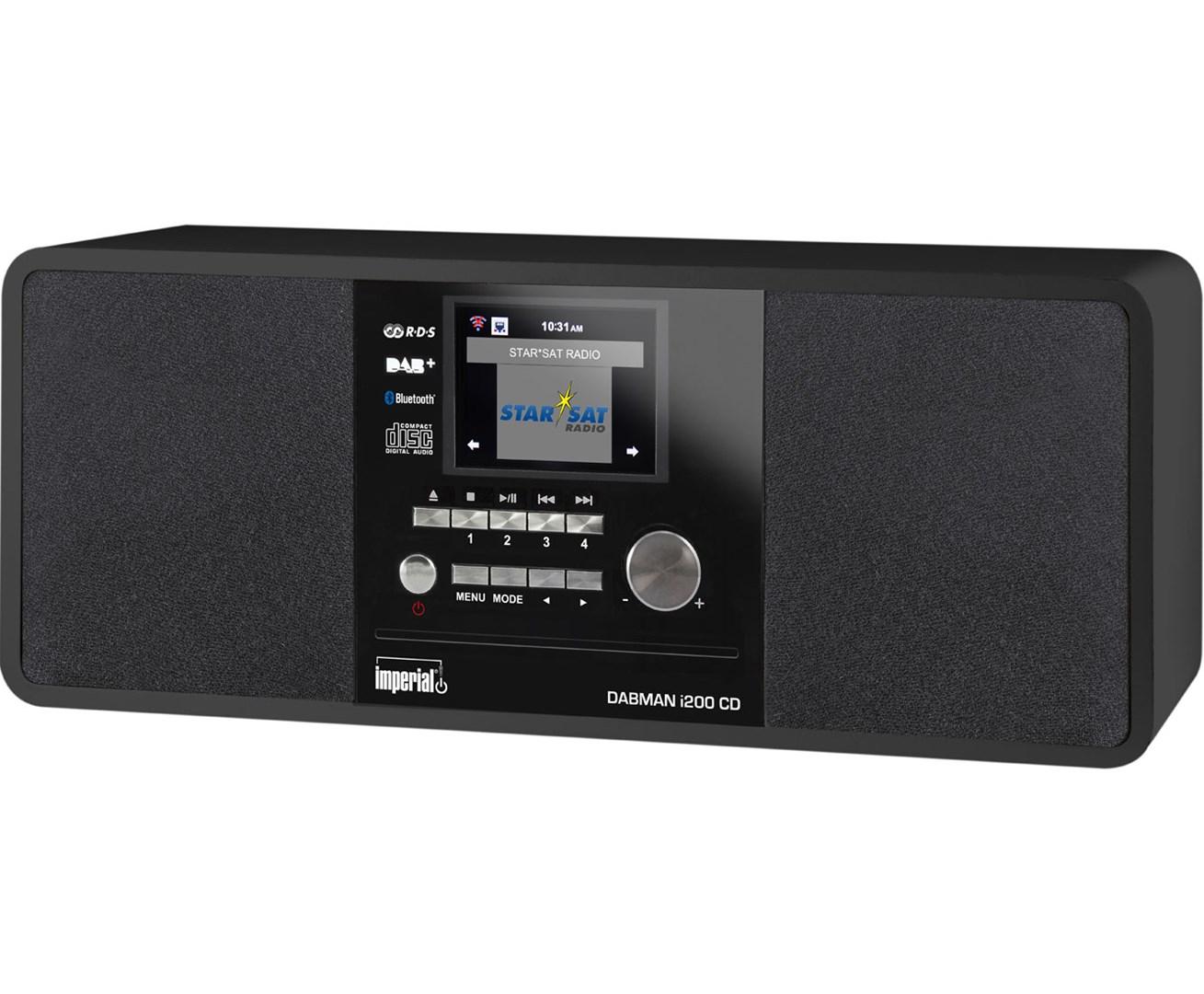 Imperial DABMAN i200 CD - digital radio med DAB+, FM, Bluetooth og CD-afspiller - sort billede