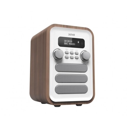 Denver DAB-48 - digital DAB+/FM radio med Bluetooth, hvid/træ