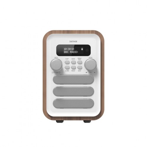 Denver DAB-48 - digital DAB+/FM radio med Bluetooth, hvid/træ