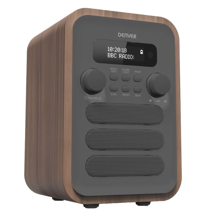 Denver DAB-48 - digital DAB+/FM radio med Bluetooth, grå/wood billede