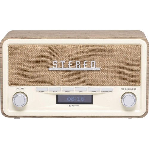 Denver DAB-18 retro radio - lys træ