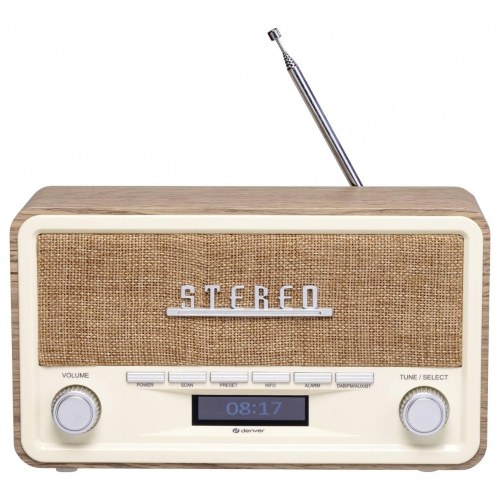 Denver DAB-18 retro radio - lys træ