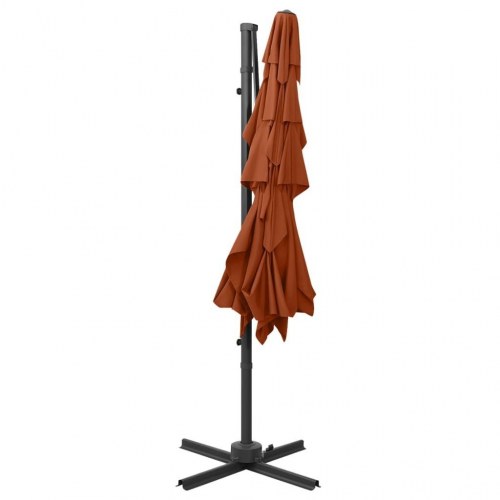 Parasol 250 x 250 cm - 4 niveauer med aluminiumsstang, terrakotta