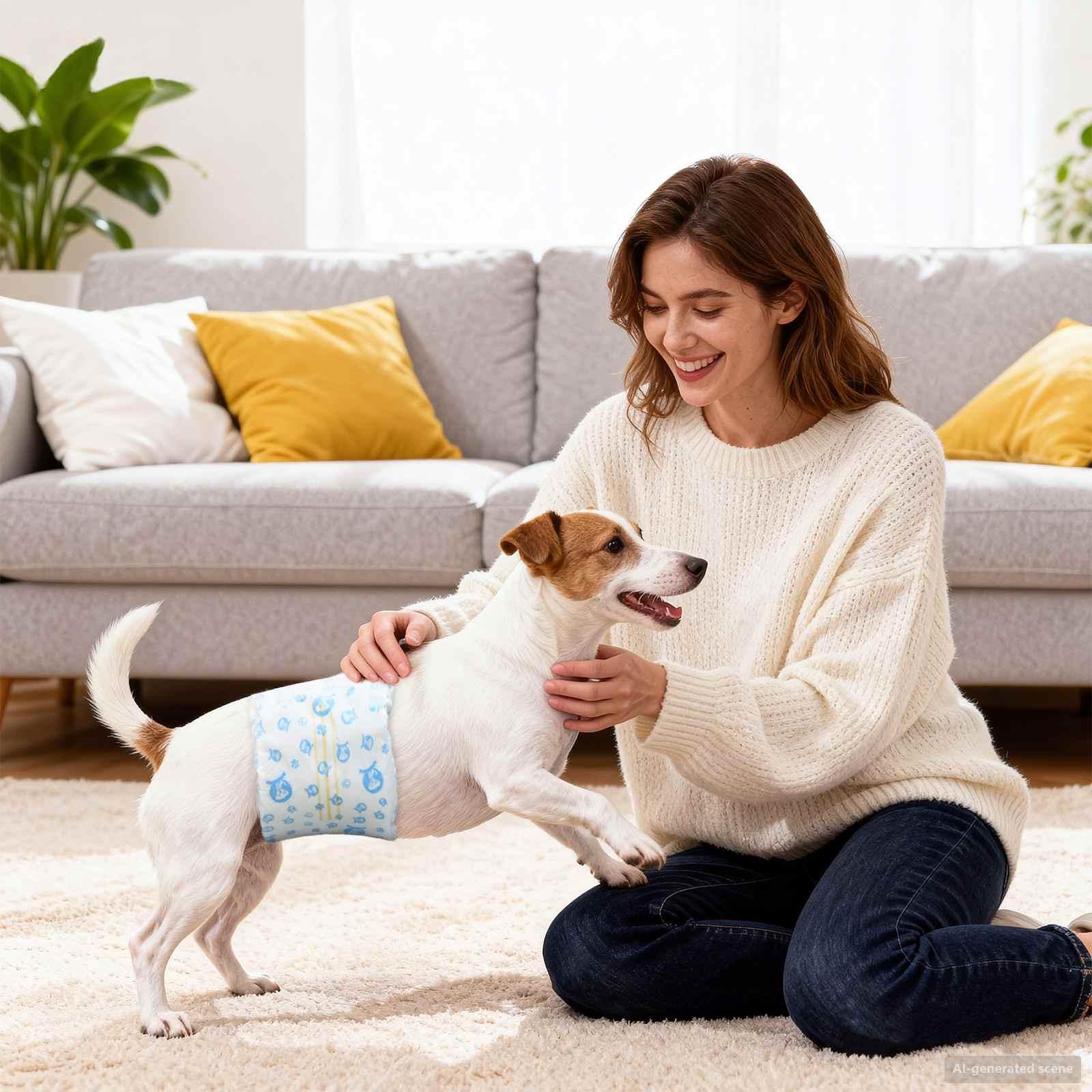 Engangs hundepants, til hanhund 30 stk Hvid S