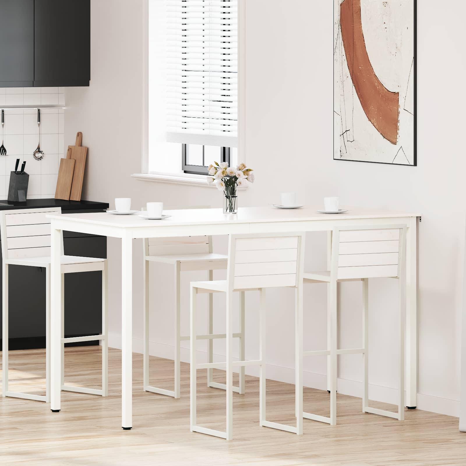 Barbord Hvid 110 x 55 x 105 cm Massiv fyrretræ