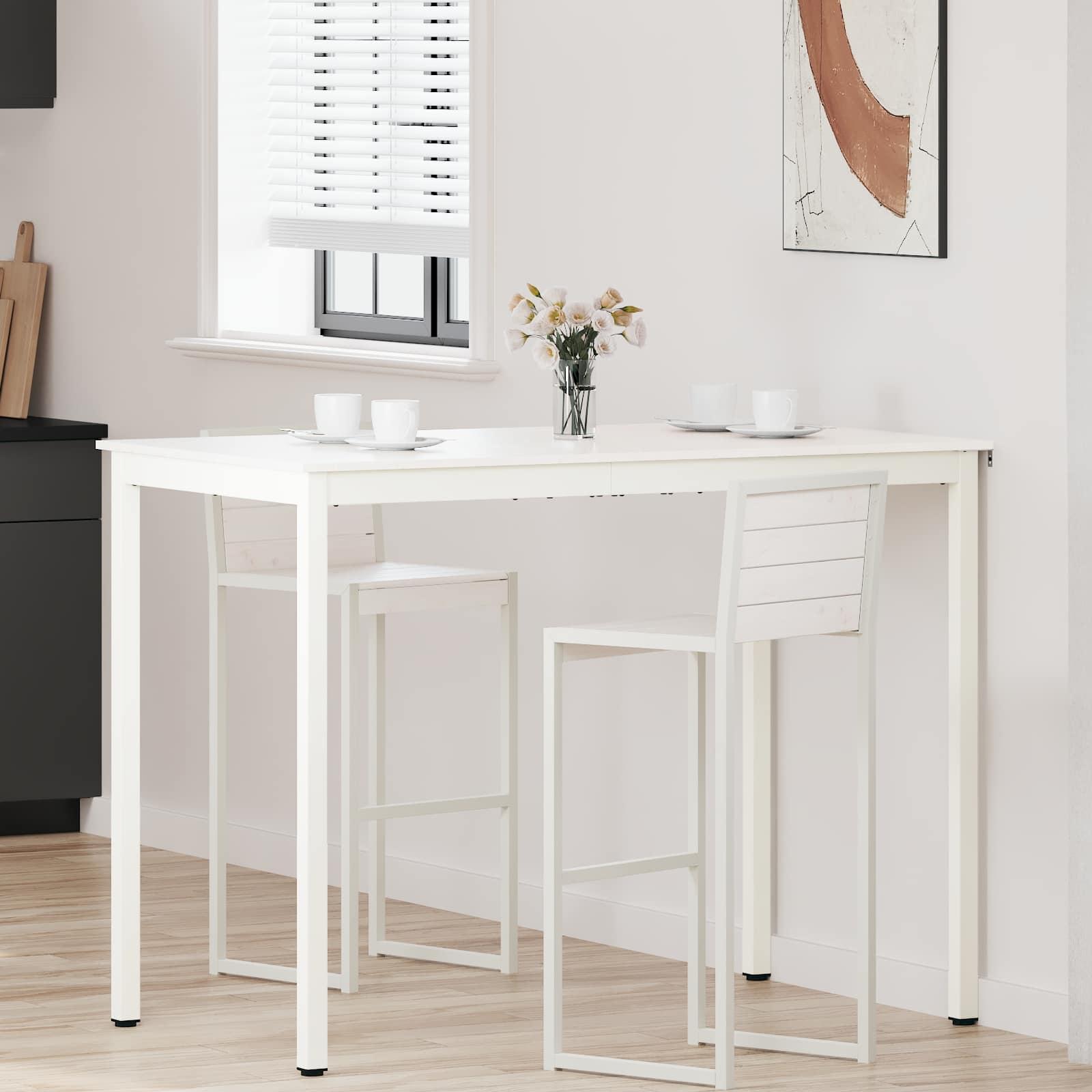 Barbord Hvid 110 x 55 x 105 cm Massiv fyrretræ