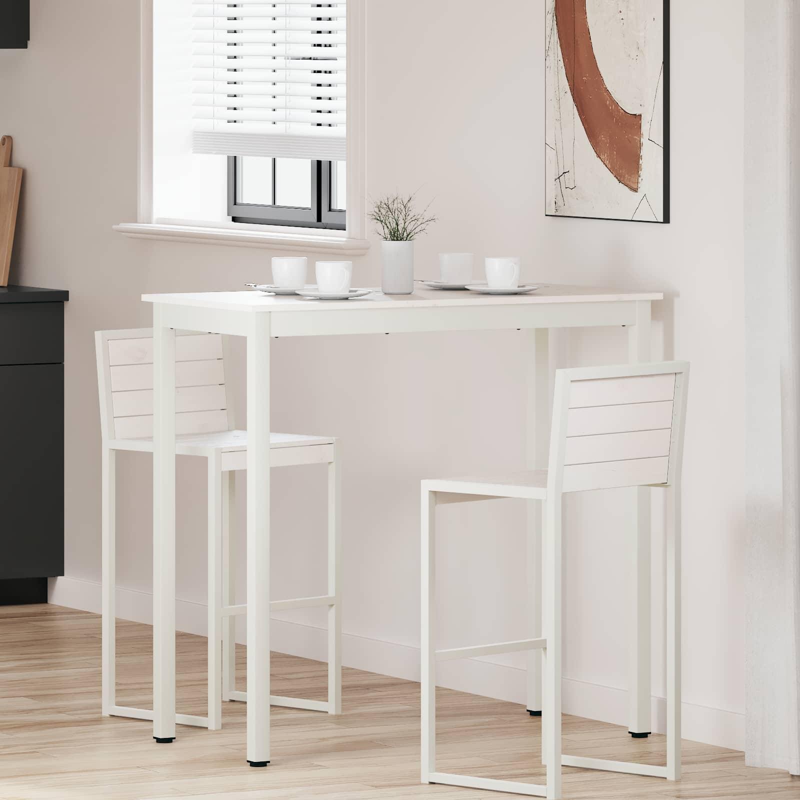 Barbord Hvid 110 x 55 x 105 cm Massiv fyrretrÃ¦