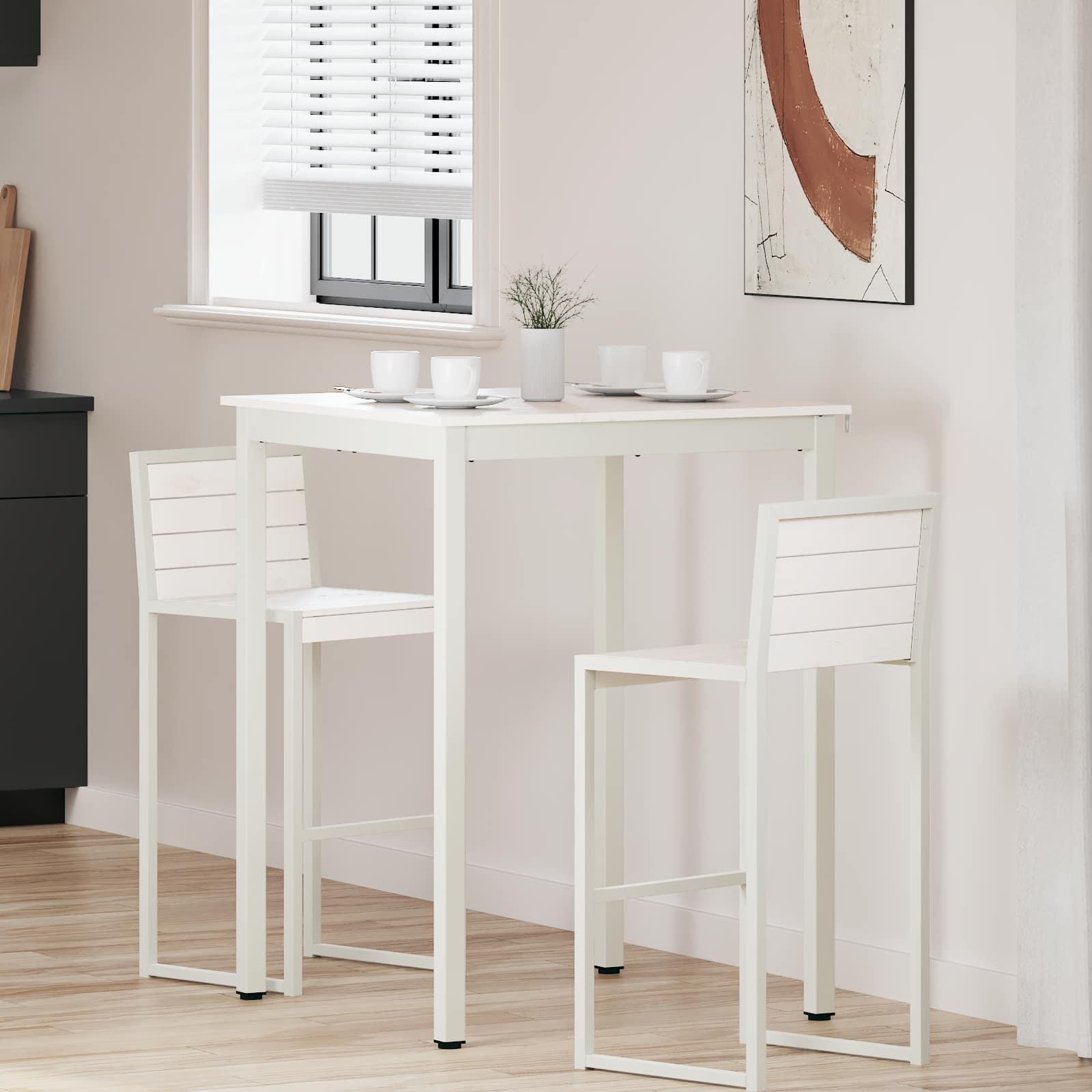 Barbord Hvid 110 x 55 x 105 cm Massiv fyrretræ