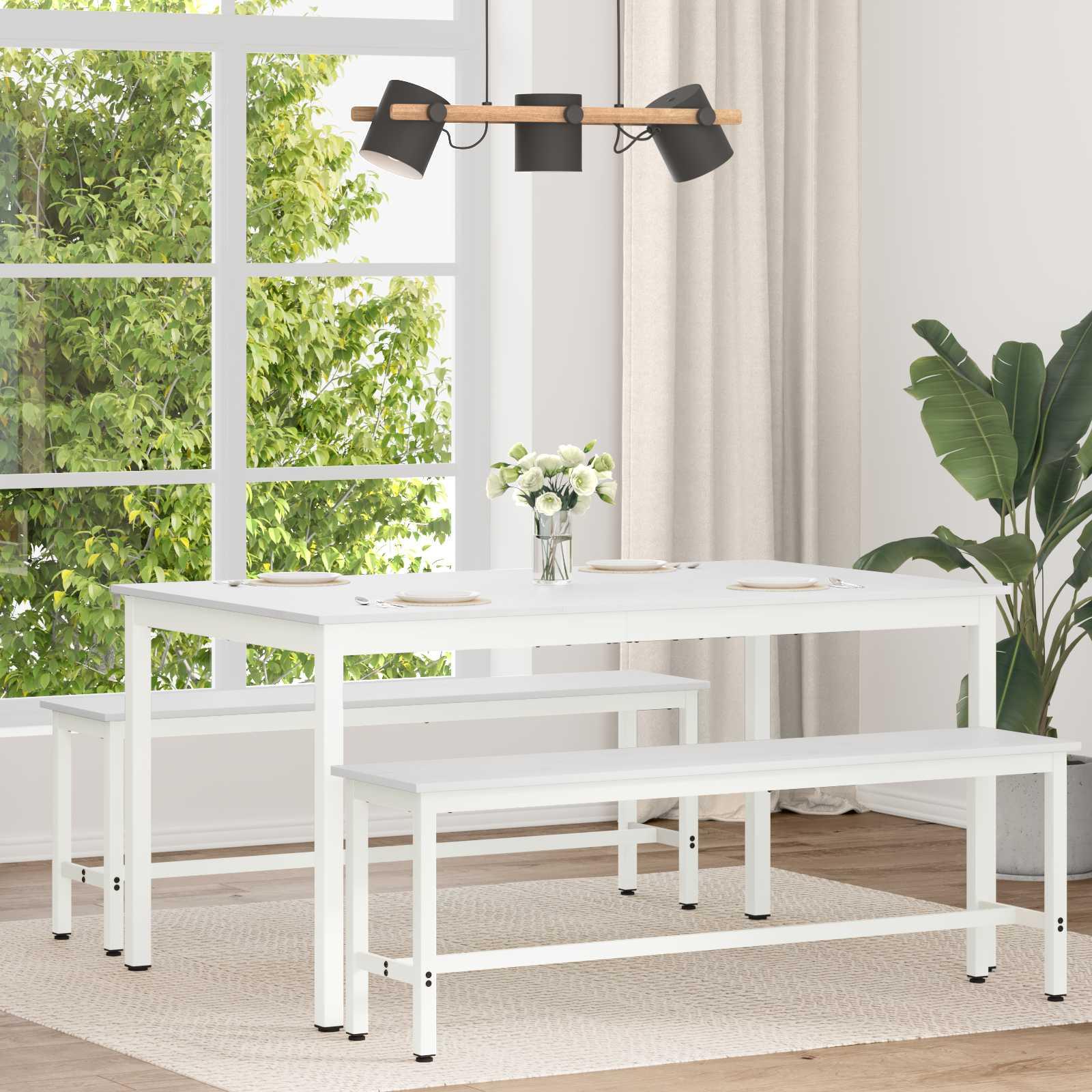 Spisebord Hvid 150 x 90 x 75 cm Massiv fyrretræ