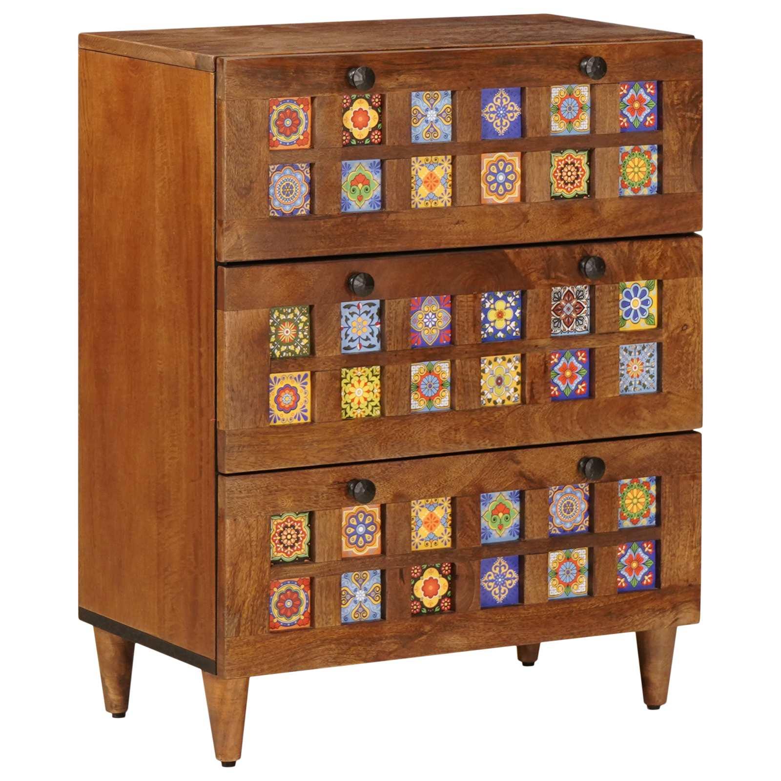 Sidebord Valnød 60 x 33,5 x 75 cm Massivt mangotræ