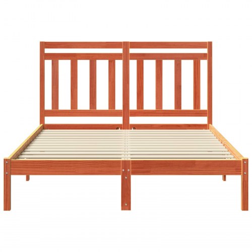 Sengestel i massivt fyrretræ - voks brun, 205,5 × 165,5 × 100 cm (til madras 160 × 200 cm)