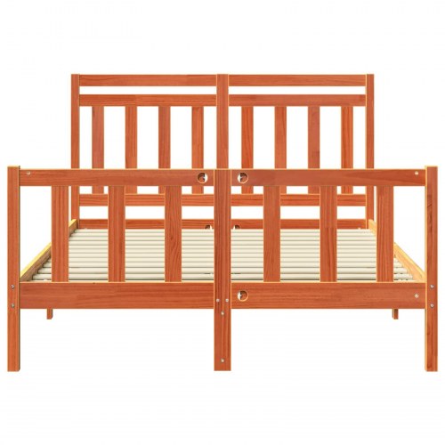 Sengestel i massiv fyrretræ - voks brun 205,5 x 155,5 x 100 cm