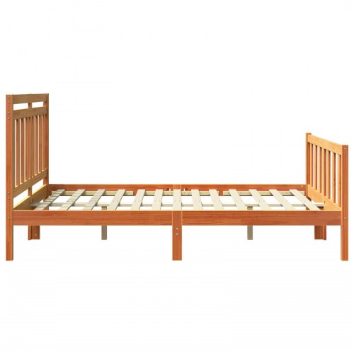 Sengestel i massiv fyrretræ - voks brun 205,5 x 155,5 x 100 cm