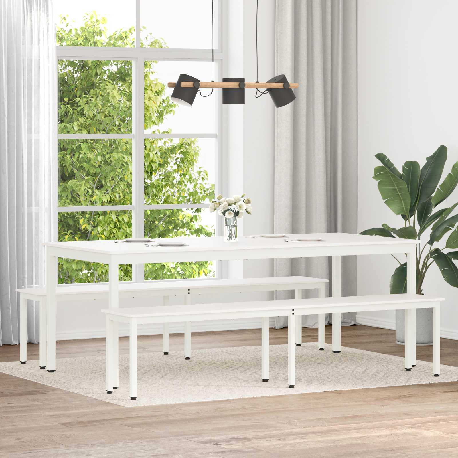 Bænk Hvid 200 x 35 x 45 cm Massiv fyrretræ