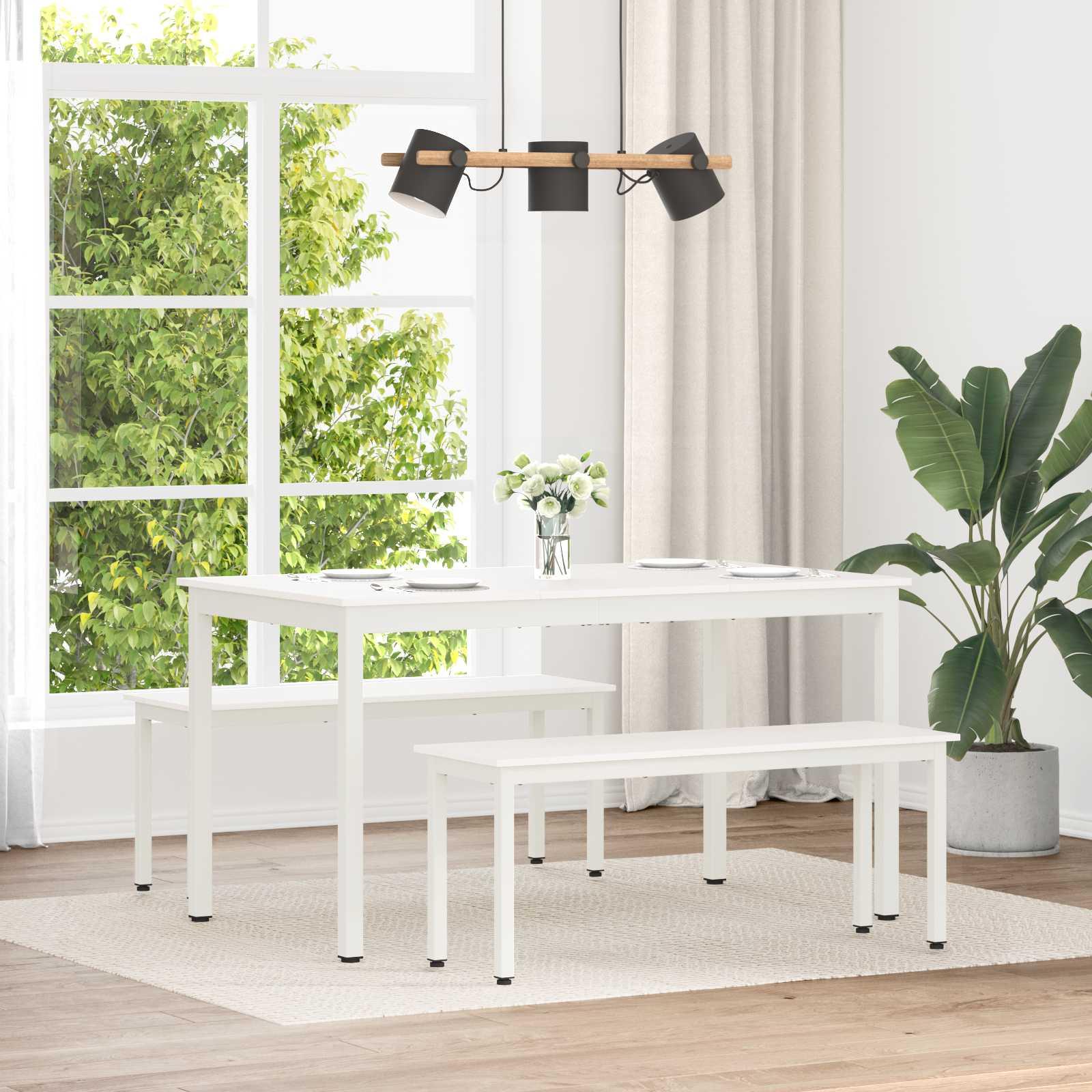 Bænk Hvid 110 x 35 x 45 cm Massiv fyrretræ
