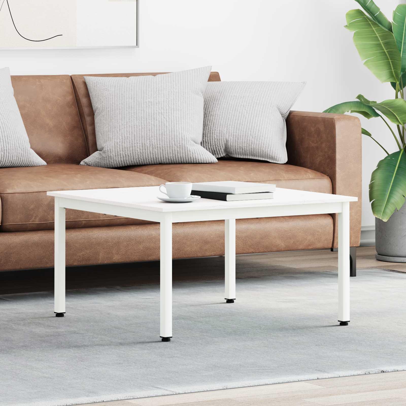 Sofabord Hvid 80 x 80 x 45 cm Massiv fyrretræ