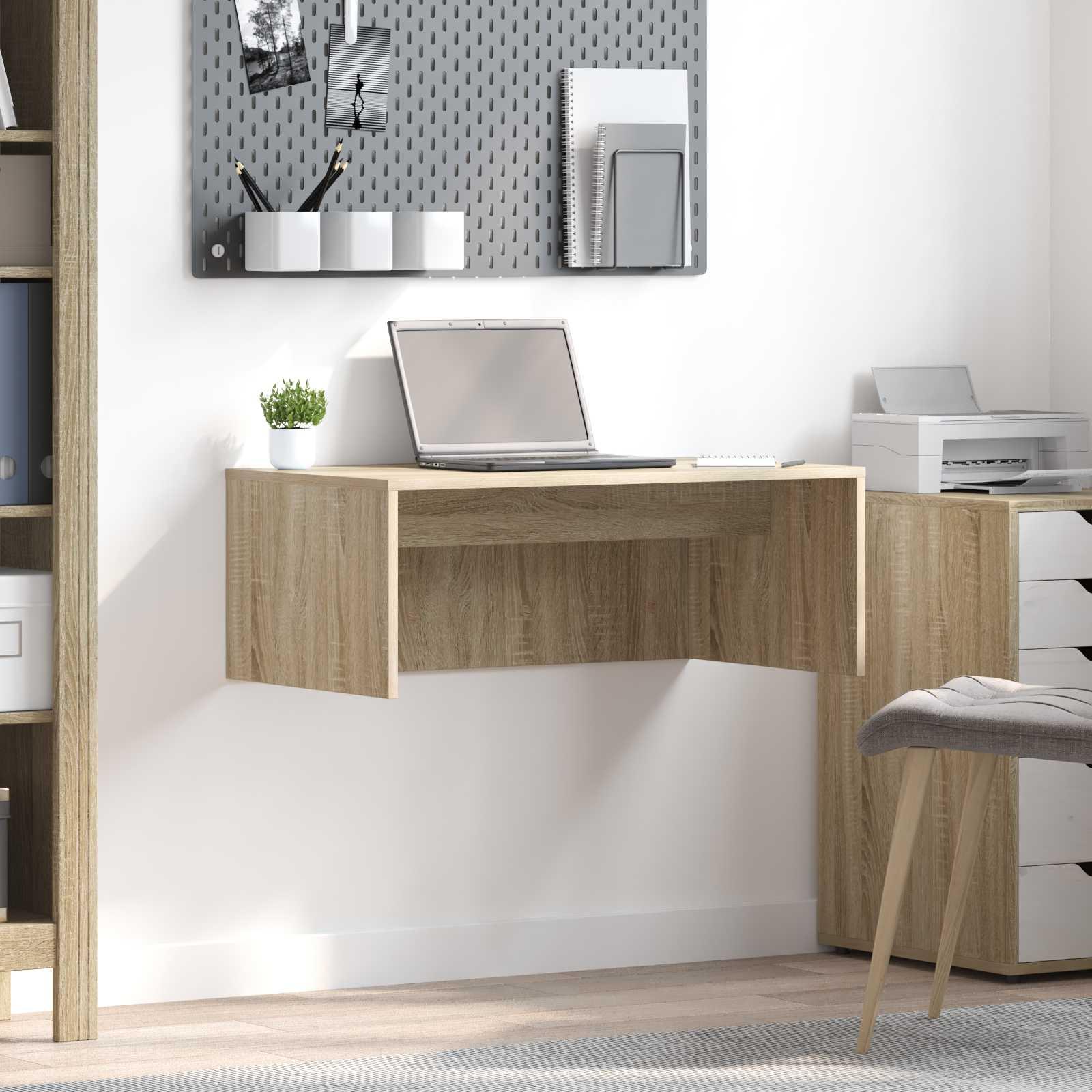 Væghængt skrivebord Sonoma eg 80 x 45 x 30 cm Konstrueret træ