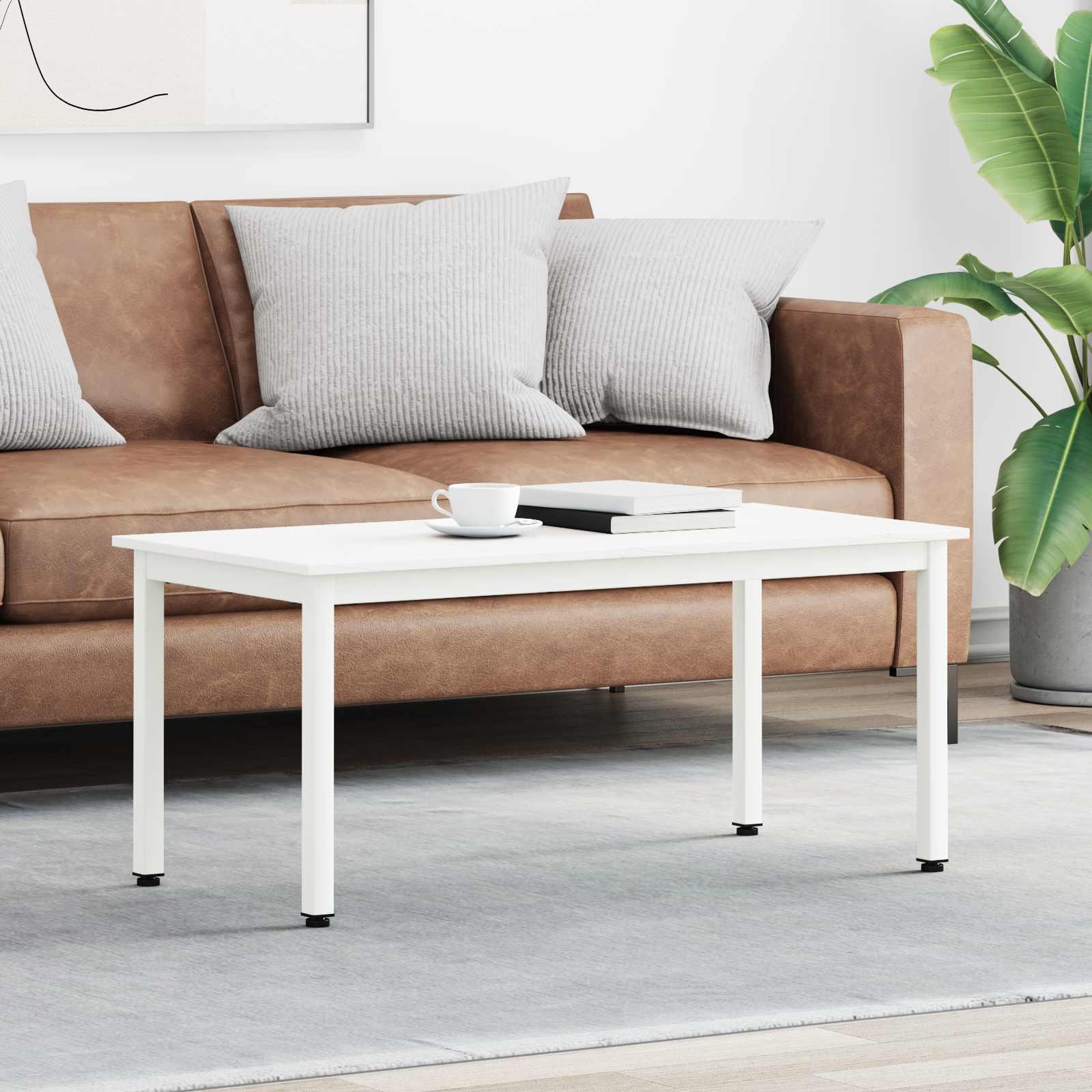 Sofabord Hvid 100 x 50 x 45 cm Massiv fyrretræ