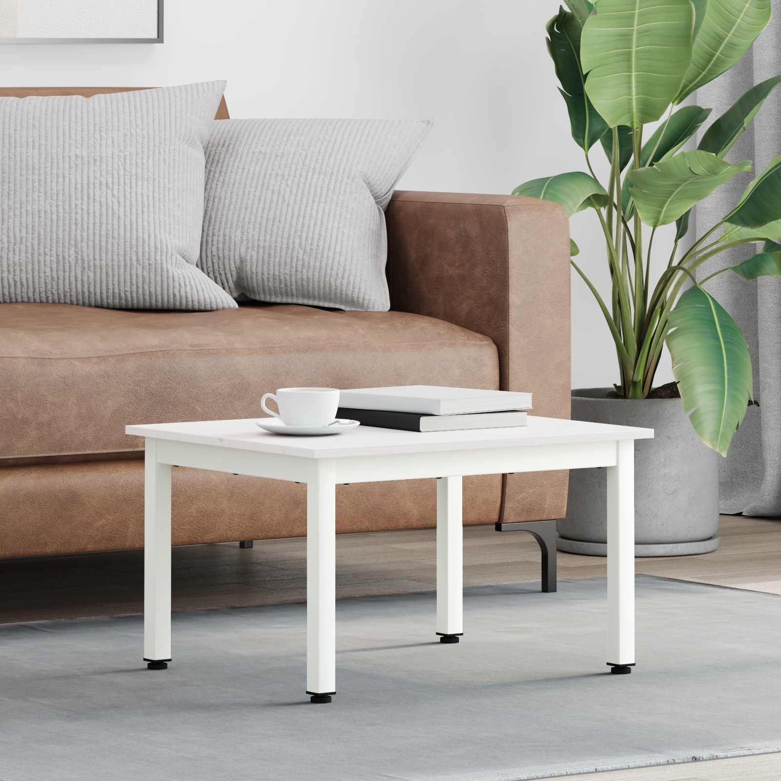 Sofabord Hvid 60 x 50 x 36 cm Massiv fyrretrÃ¦