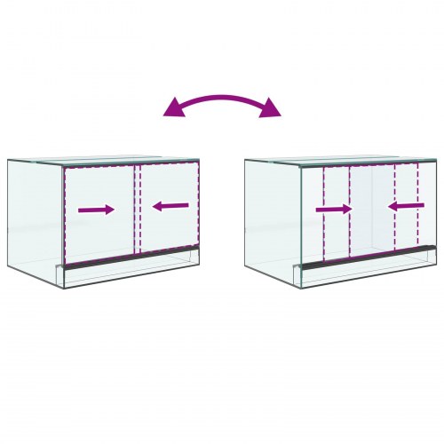 Krybdyr og amfibiehabitater Hvid 60 x 40 x 40 cm Glas