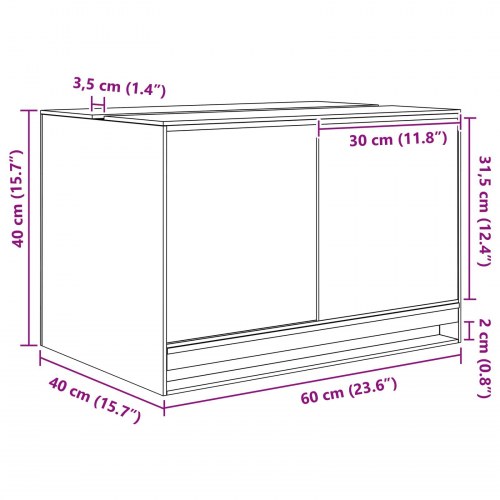 Krybdyr og amfibiehabitater Hvid 60 x 40 x 40 cm Glas