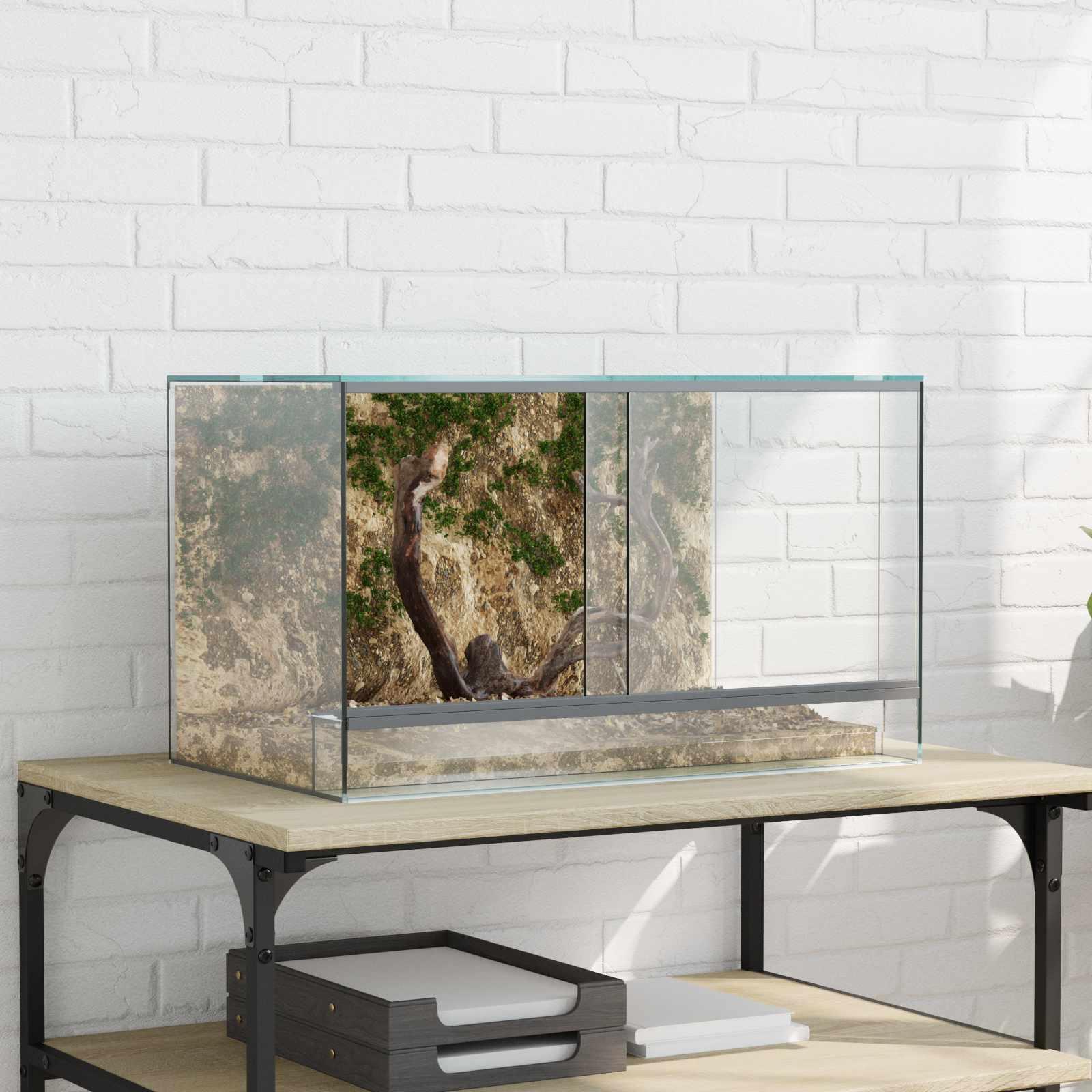 Krybdyr og amfibiehabitater Hvid 50 x 30 x 30 cm Glas