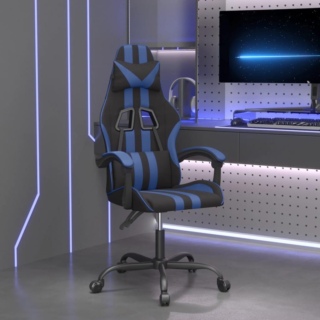 Gamingstol kunstlÃ¦der sort og blÃ¥