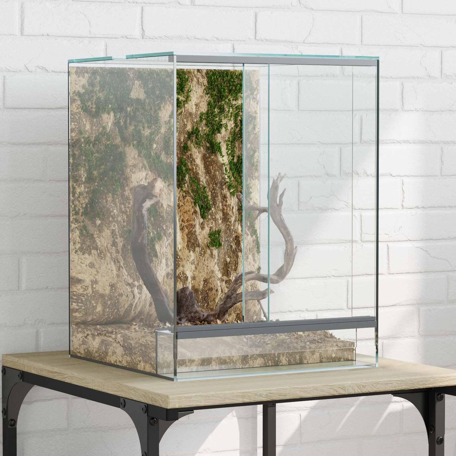 Krybdyr og amfibiehabitater Hvid 30 x 30 x 40 cm Glas