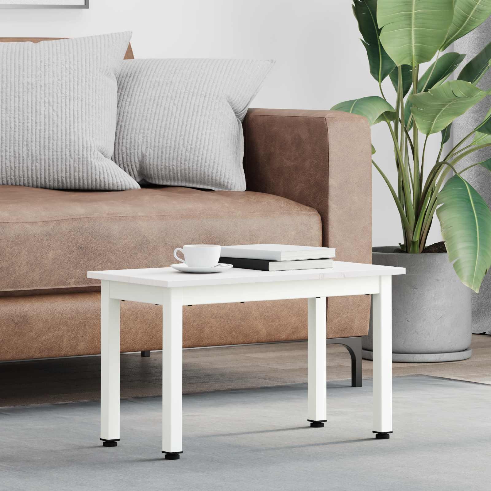 Sofabord Hvid 60 x 30 x 36 cm Massiv fyrretrÃ¦