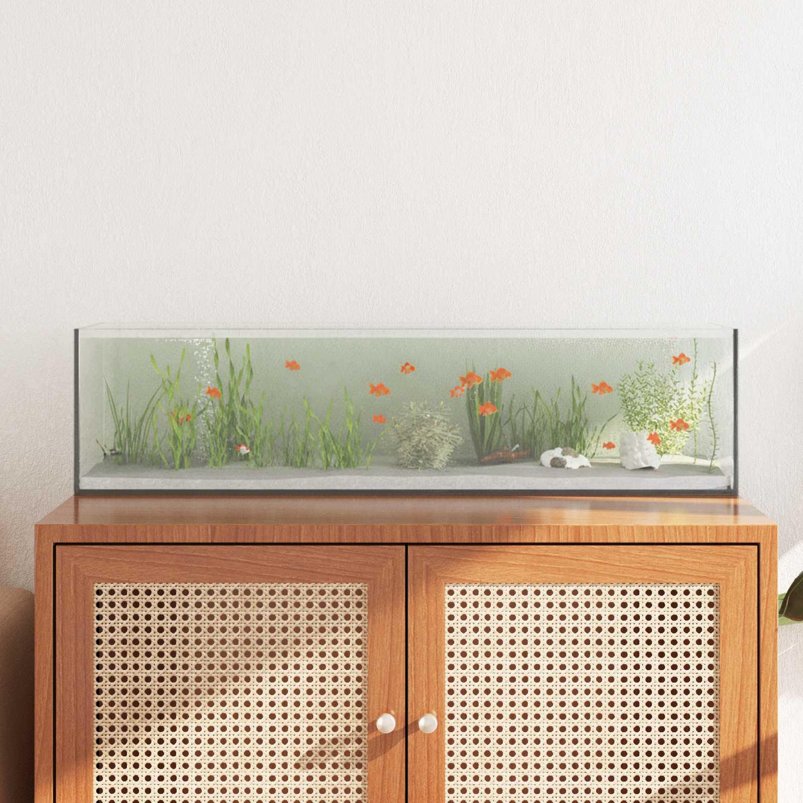 Akvarium med opbevaring Hvid Glas