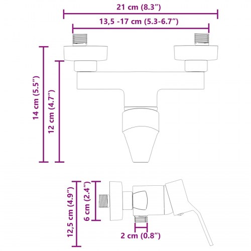 Bruser Mixer Vandhane Sort G 1 / 2 tommer Messing