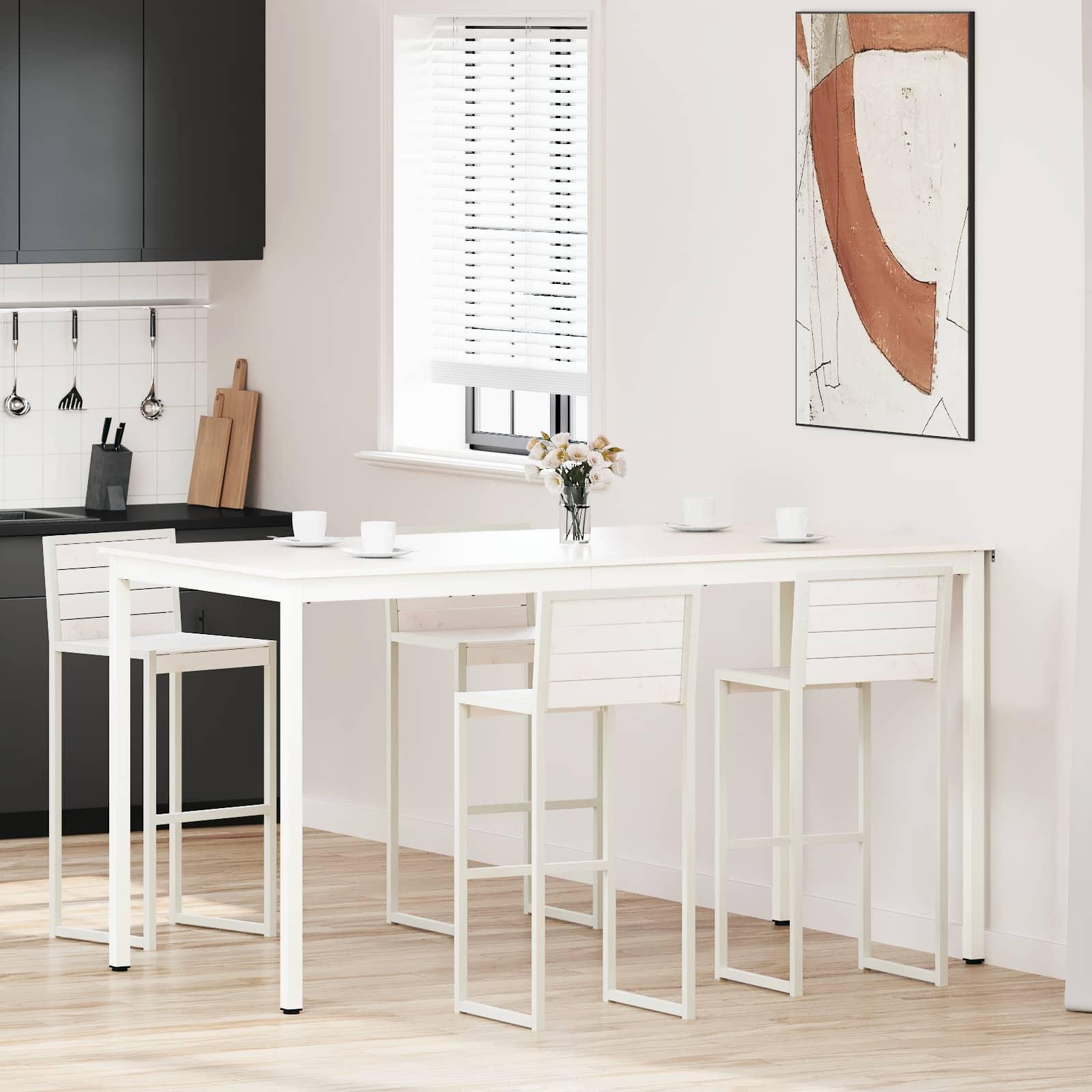Barbord Hvid 110 x 55 x 105 cm Massiv fyrretrÃ¦