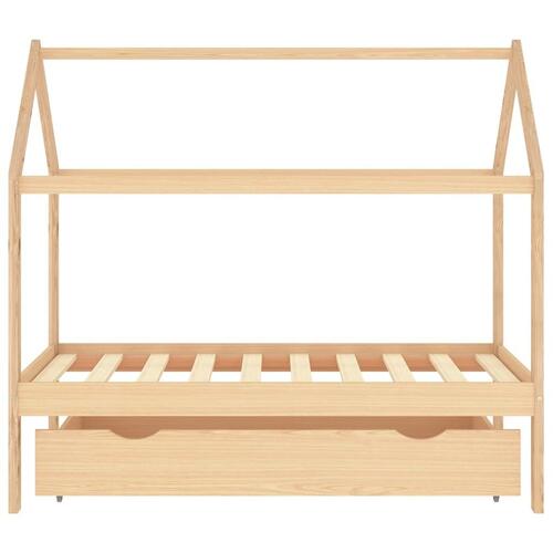 Sengeramme til juniorseng 80x160 cm med skuffe massivt fyrretræ