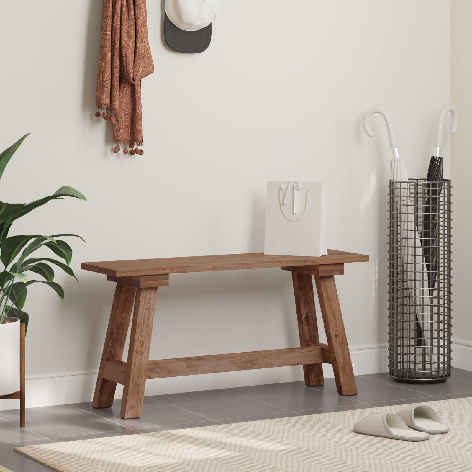 Bænk Naturfarvet 93 x 26 x 45 cm Mahogni Træ