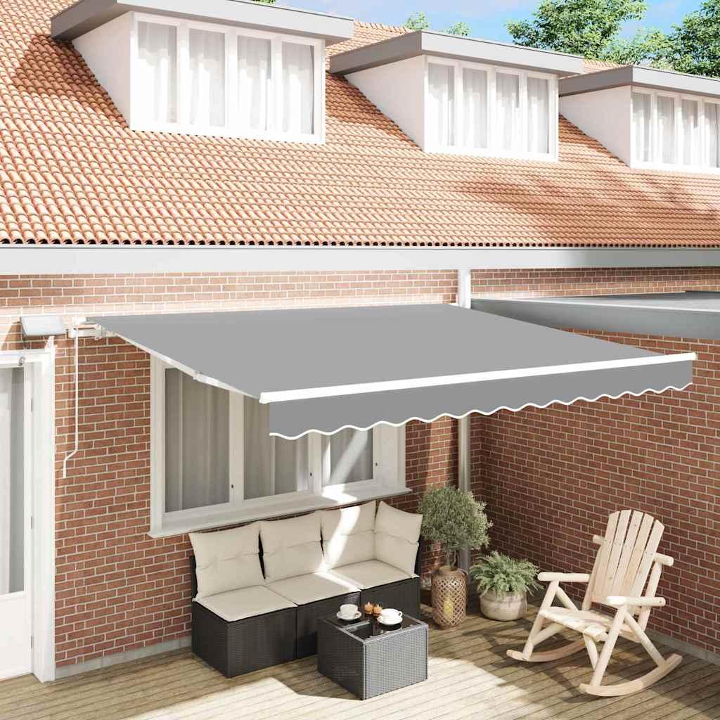 Markiseramme med LED -strimmellys Hvid 300 x 250 cm Aluminium