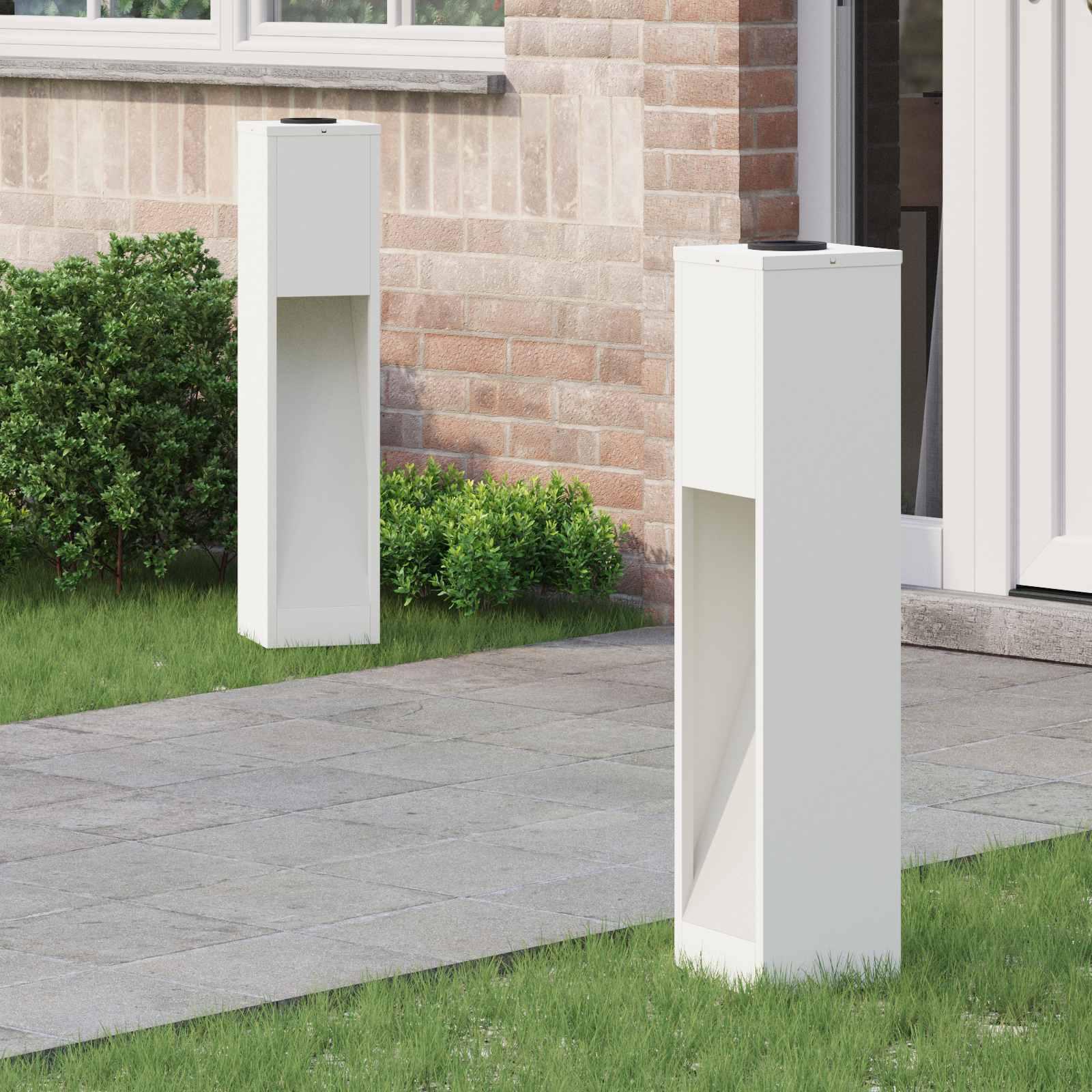 Solar Led Sti Lys 2 stk Hvid Koldvalset Stål