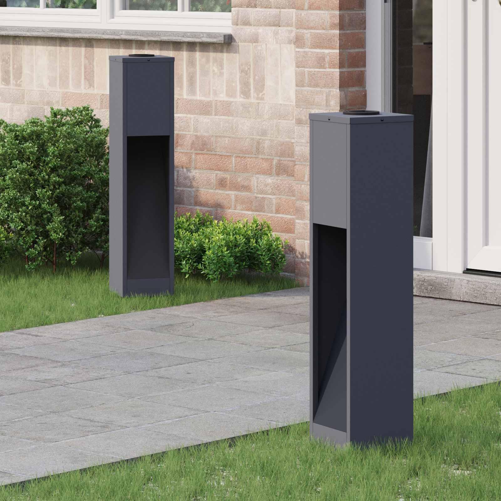 Solar Led Sti Lys 2 stk Antracit Koldvalset Stål