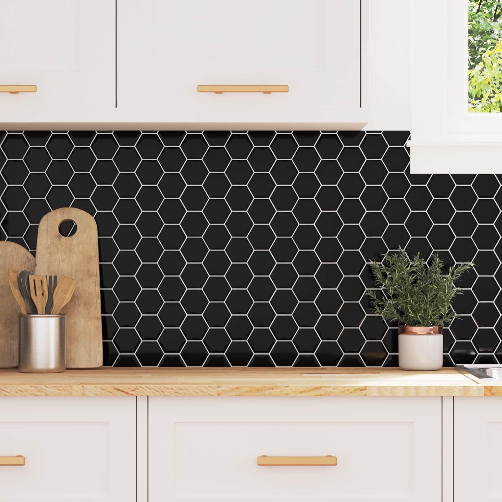 Hexagon flise 10 stk Grå 30 x 30 cm Polyurethan og PET