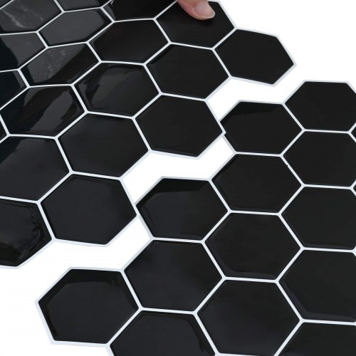 Hexagon flise 50 stk Hvid 30 x 30 cm Polyurethan og PET