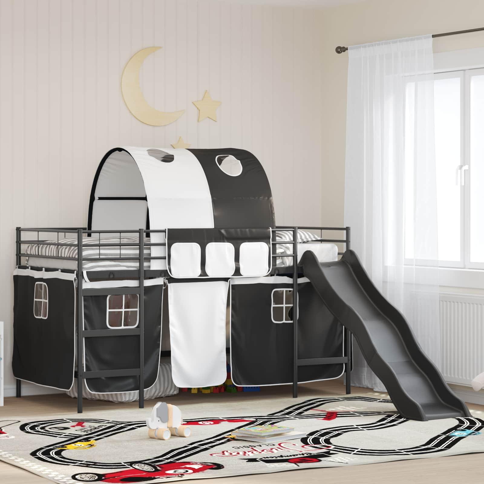 Børns Loft Seng Ramme Metal - Sort / 100 x 200 cm