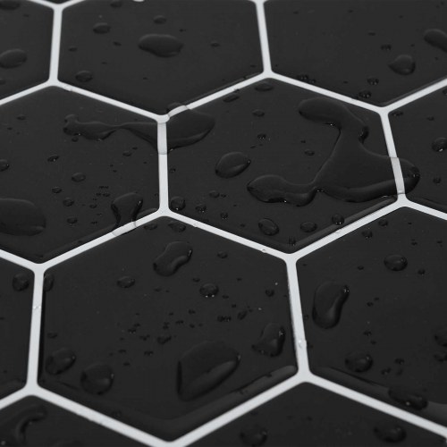 Hexagon flise 20 stk Hvid grå 30 x 30 cm Polyurethan og PET