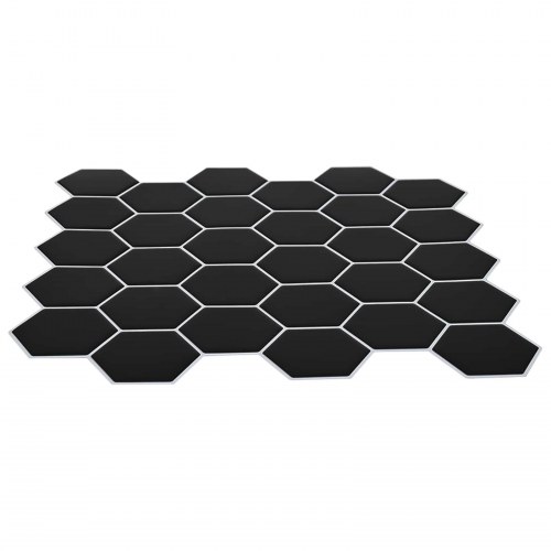 Hexagon flise 10 stk Hvid grå 30 x 30 cm Polyurethan og PET