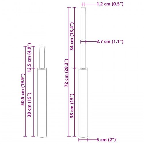 Gas-cylinder til kontorstol Sort 21,5 cm Jern
