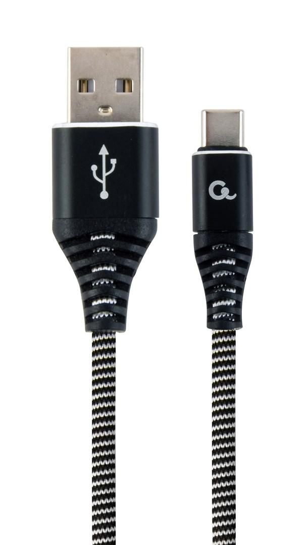 Gembird CC-USB2B-AMCM-2M-BW USB-C kabel 2 m – USB 2.0, USB-A til USB-C, sort/hvid billede