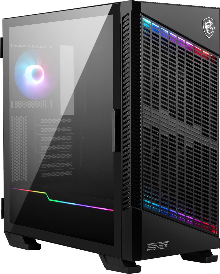 MSI MPG VELOX 100P Airflow - miditower gaming kabinet, sort med 3x 120 mm blæsere + 1x 120 mm ARGB, ARGB-lysbånd, USB-C, hærdet glas billede