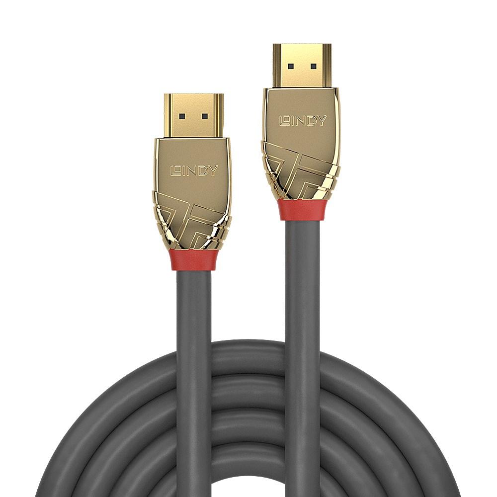 LINDY Gold Line High Speed HDMI-kabel 7,5 m – guld/grå billede
